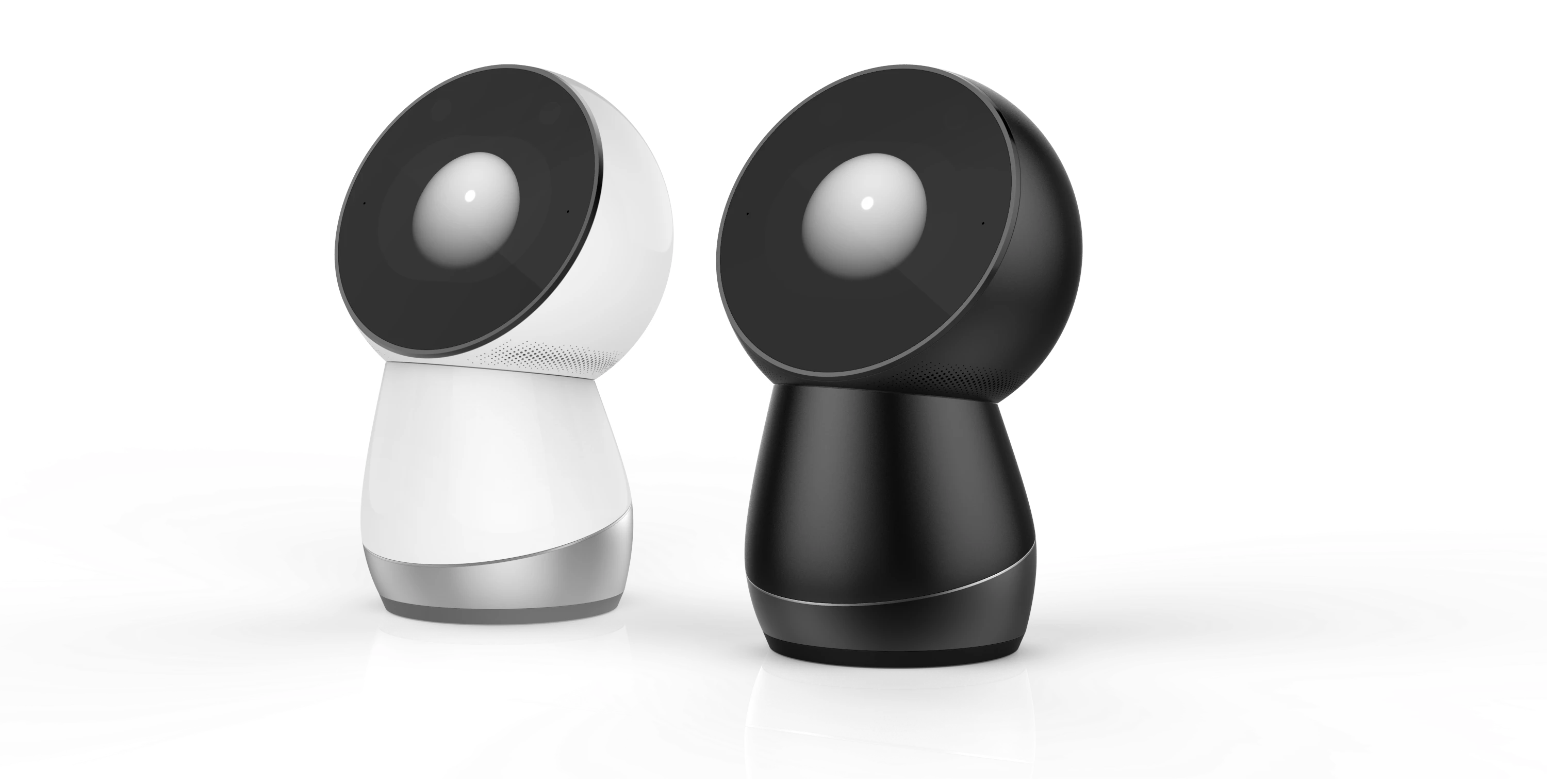 Jibo social robot — white and black models
